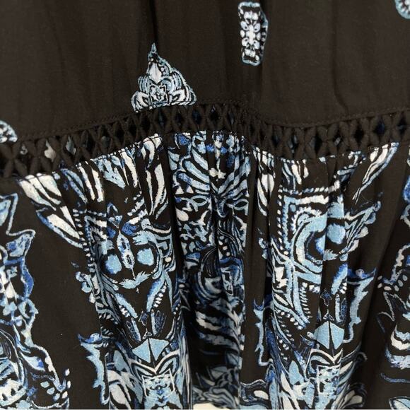 Free People Intimately Boho Navy Blue Talk To Me Trapeze Fairy Mini Dress XS - Picture 7 of 12